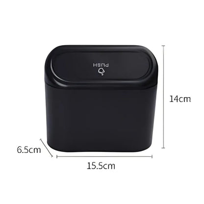 Portable Car Trash Bin – Mini Car Garbage Can with Leak-Proof Lid for Vehicle