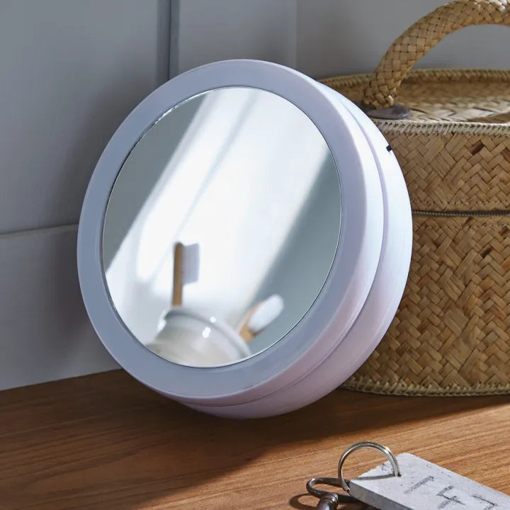 Folding LED Beauty Mirror – Portable Rechargeable Makeup Mirror with LED Light