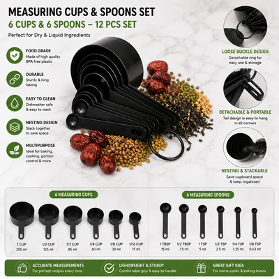 Baking Measuring Spoons – Stainless Steel Kitchen Measuring Set for Cooking & Baking