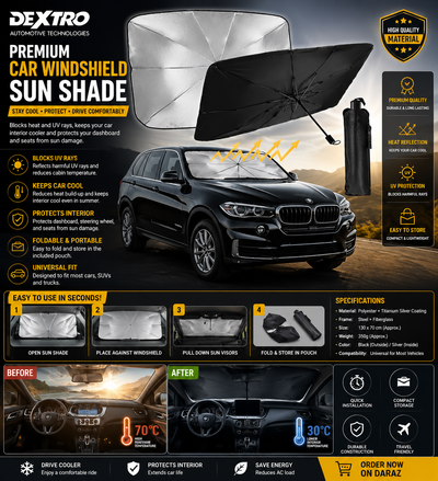 Car Windshield Sunshade – Foldable UV Protection Sun Shade for Vehicle