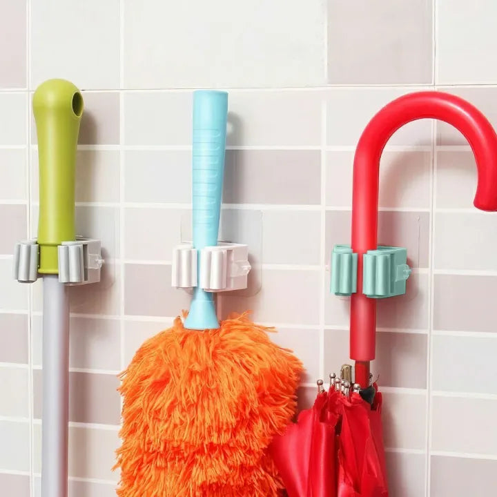 Broom & Mop Holder – Wall Mounted Organizer for Cleaning Tools & Storage