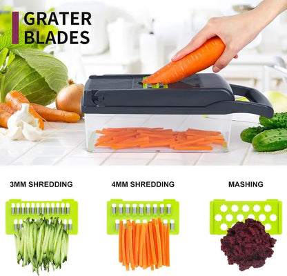 16-in-1 Vegetable Cutter – Multifunctional Food Chopper & Slicer for Kitchen