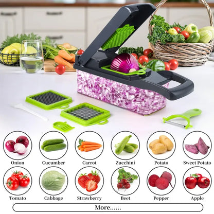 16-in-1 Vegetable Cutter – Multifunctional Food Chopper & Slicer for Kitchen