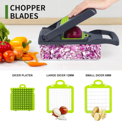 16-in-1 Vegetable Cutter – Multifunctional Food Chopper & Slicer for Kitchen