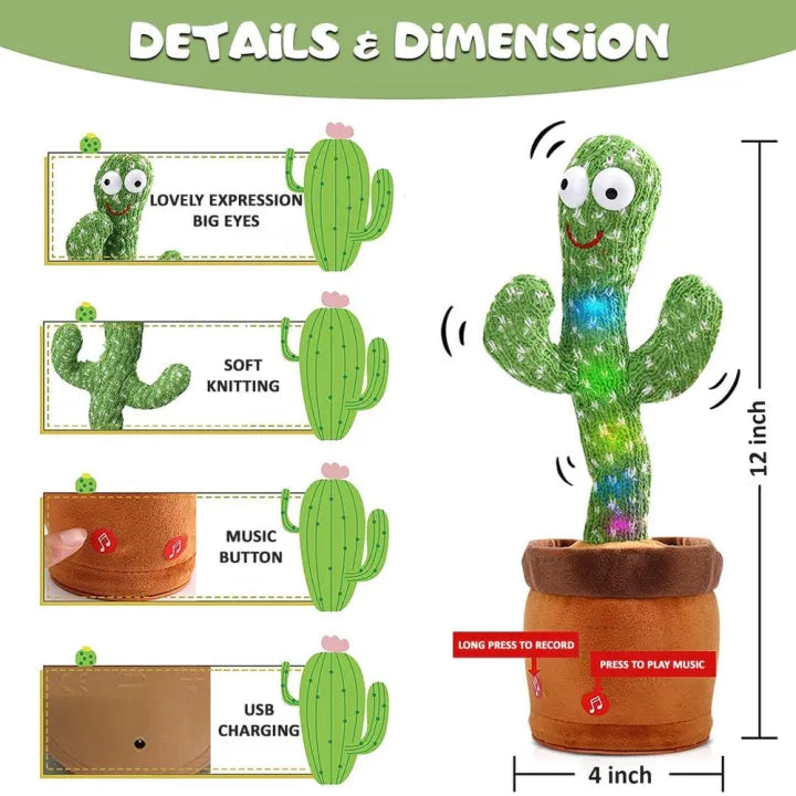 Musical Dancing Cactus Toy – Singing & Dancing Interactive Cactus for Kids